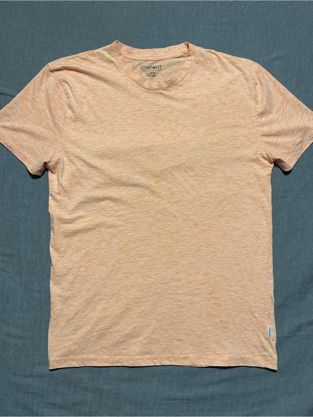 Departwest Men's Short Sleeve Crewneck Tee in Heathered Orange